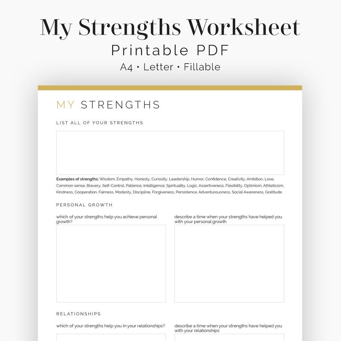 Kids Frozen Therapy Worksheet Identifying Strengths Etsy