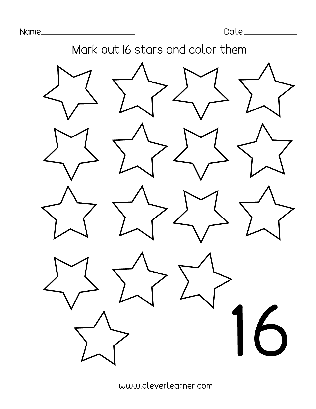 Number 16 Writing Counting And Identification Printable Worksheets For Children Number 16 Writing Counting And Identification Printable Worksheets For Children