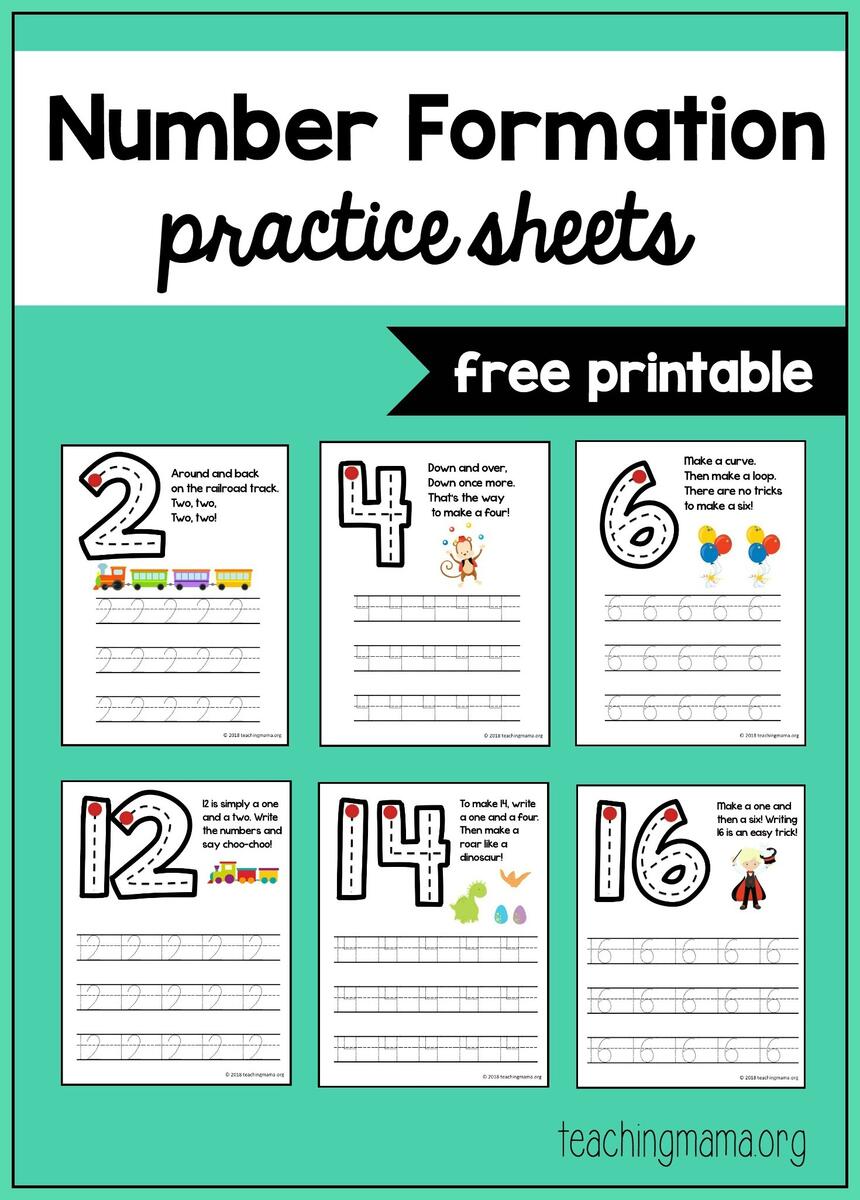 Number Formation Practice Sheets Number Formation Practice Sheets