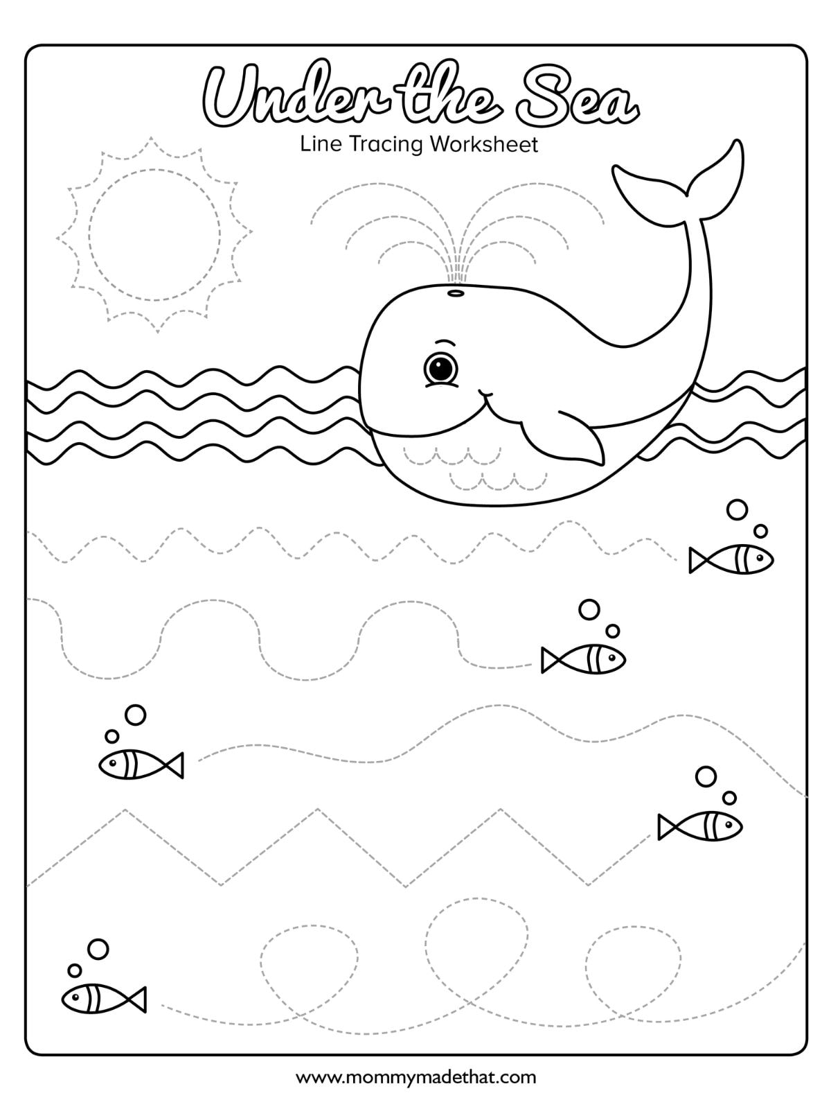 Ocean Line Tracing Work Sheet Ocean Line Tracing Work Sheet