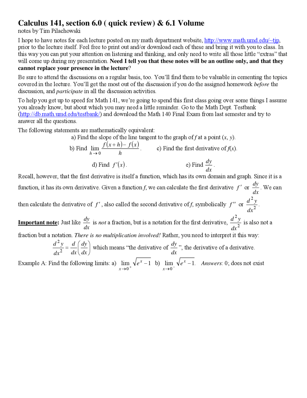 Old Exam With Solution Manual Calculus II MATH 141 Study Notes Calculus Docsity