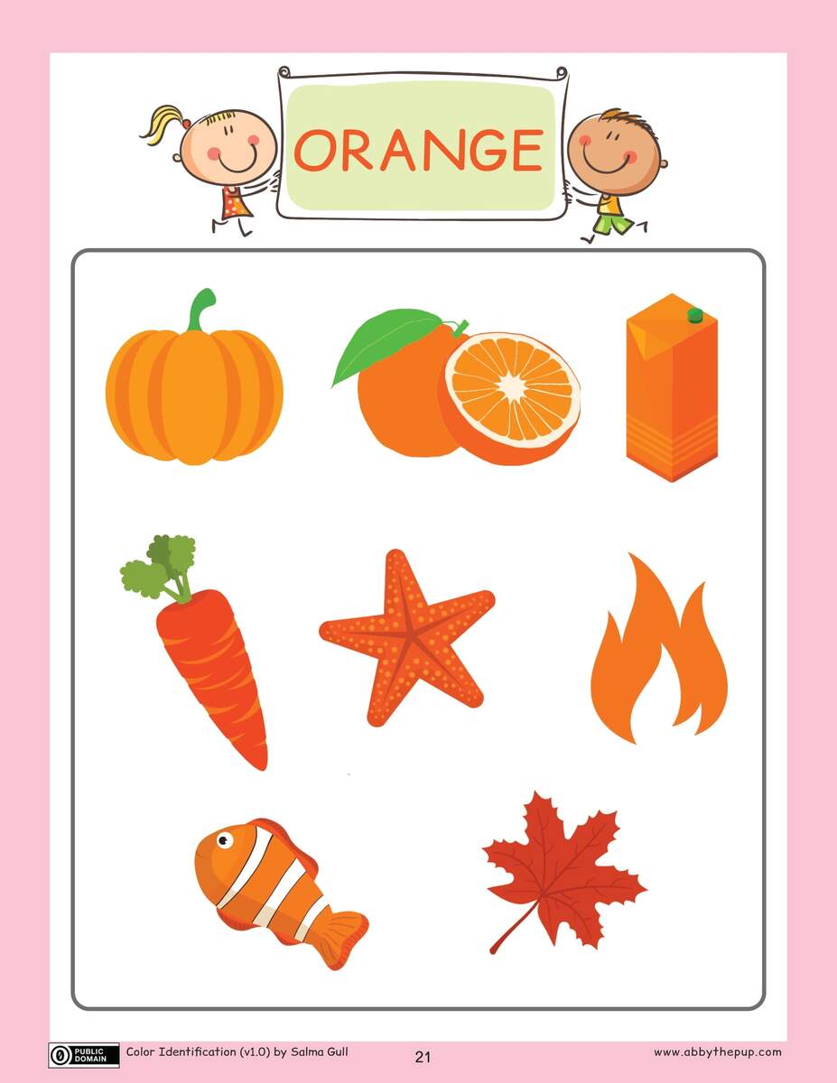 Color Orange Printables PDF