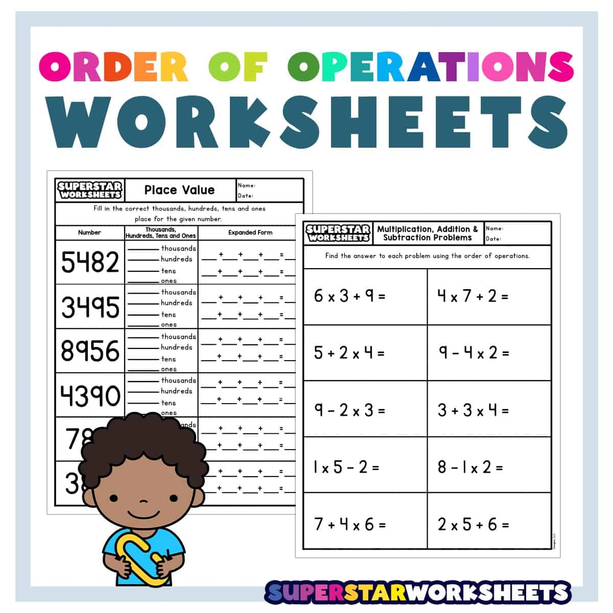 Order Of Operations Worksheets Superstar Worksheets PEMDAS Problems