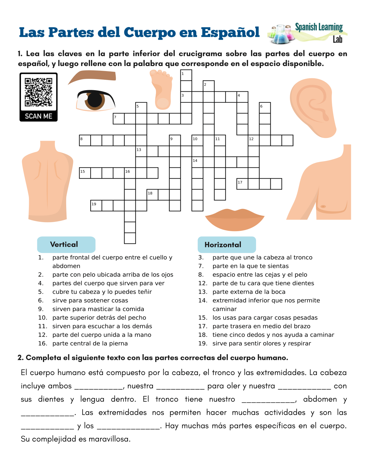 Spanish Body Parts Worksheet Packet Made By Teachers