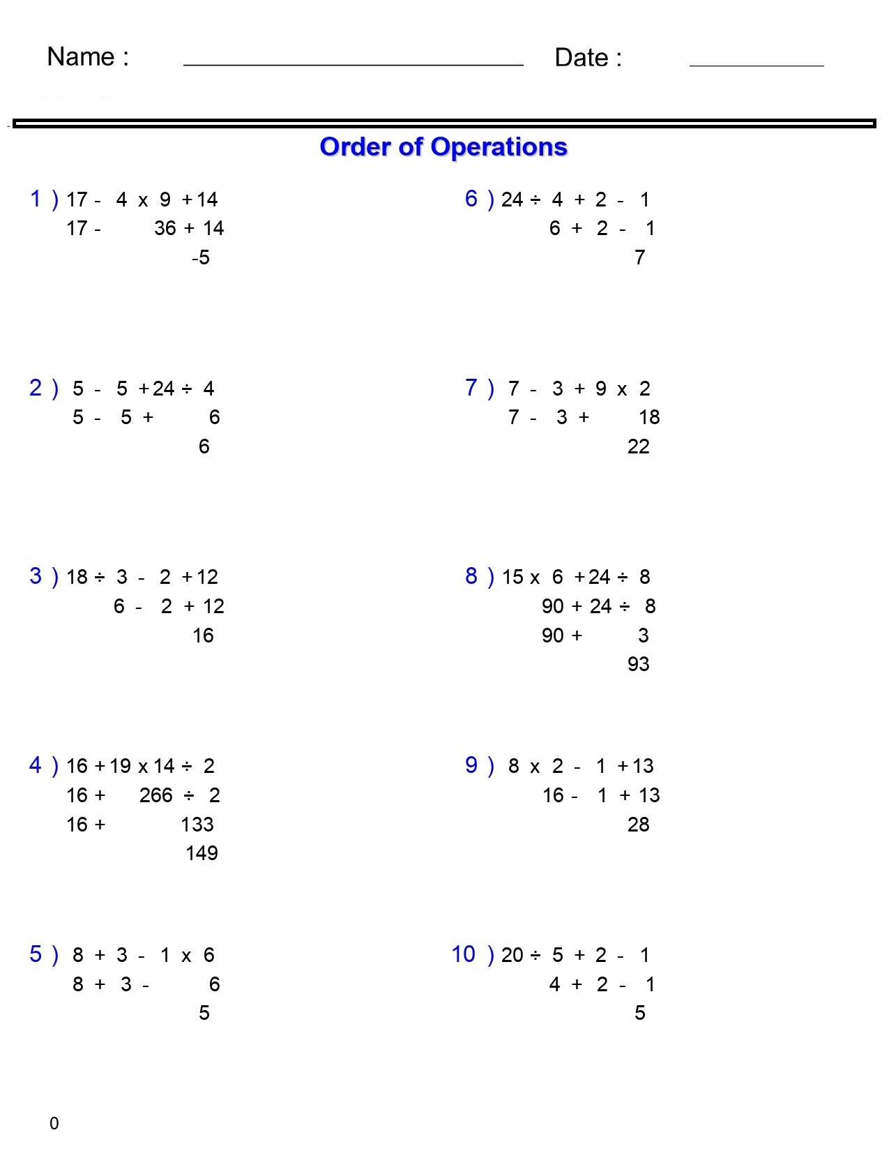 PEMDAS Problems Order Of Operations Worksheets Add Subtract Multiply And Divide Made By Teachers PEMDAS Problems
