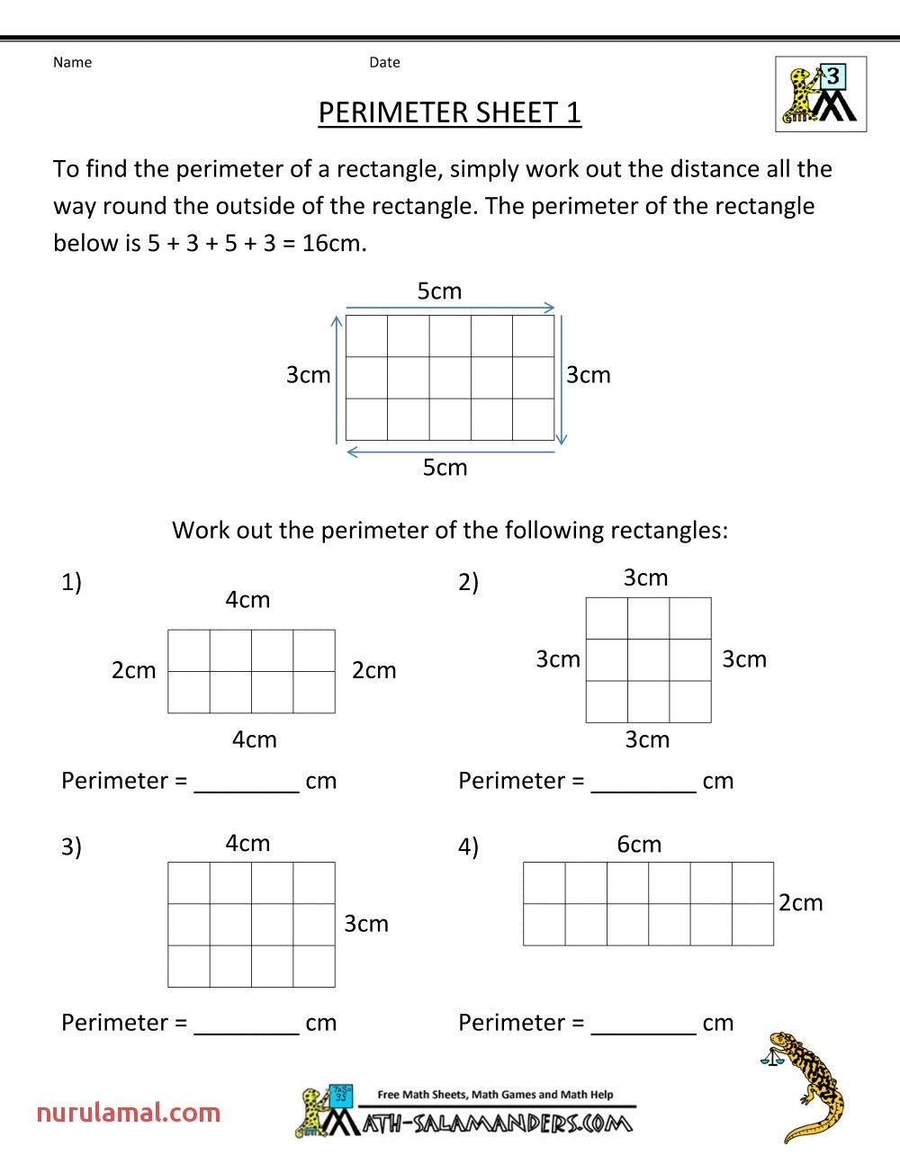 Perimeter Sheet 3 Answers Perimeter Sheet 3 Answers