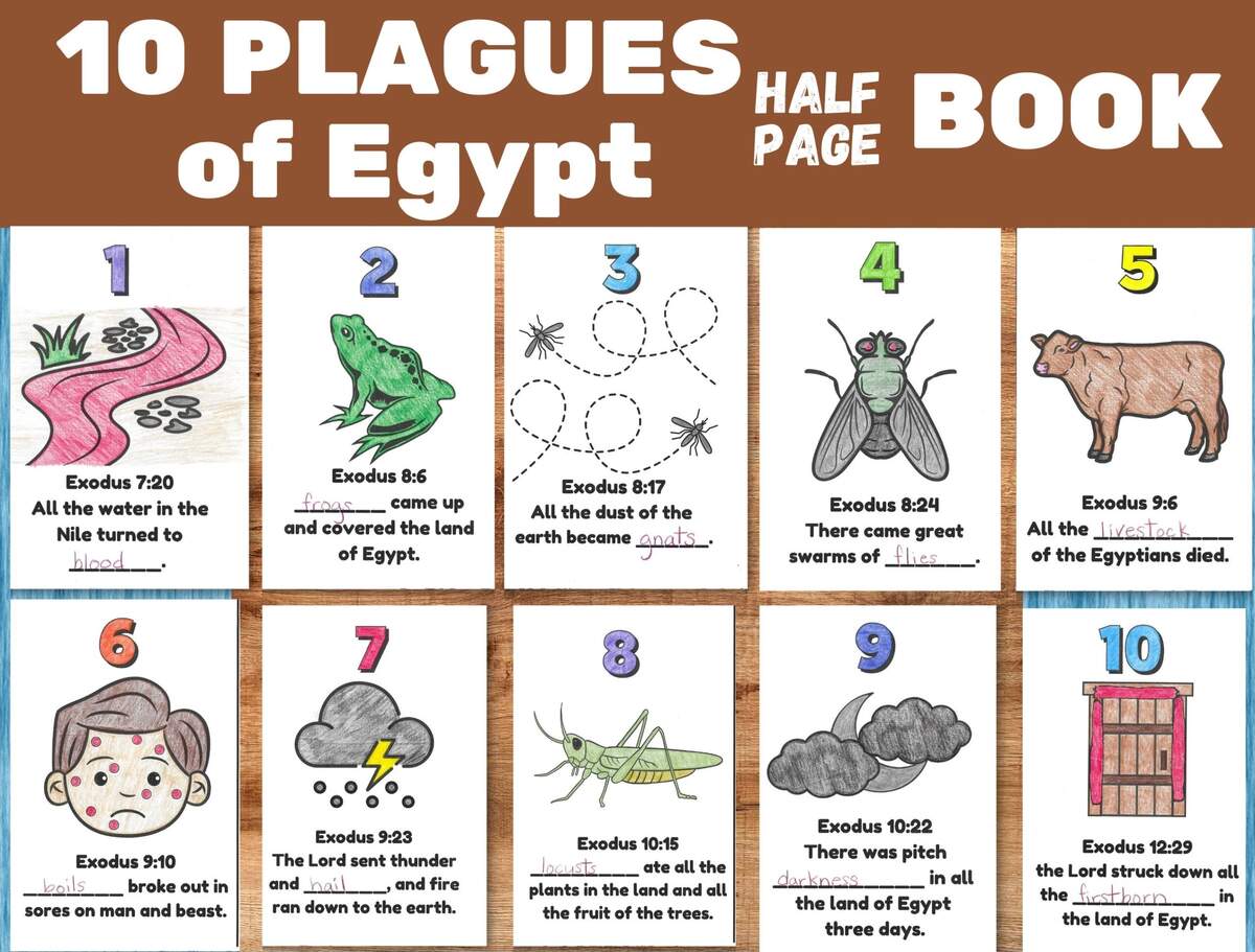 Plagues Of Egypt Printable Craft Sunday School Lesson Activity Kids Bible Coloring Pages Moses And The 10 Plagues Passover Parashah Etsy Ten Plagues Of Egypt Bible Activity Sheets Exodus Sunday School Lesson For Kids Printable Plagues Coloring Lesson Activity Plagues Poster Etsy