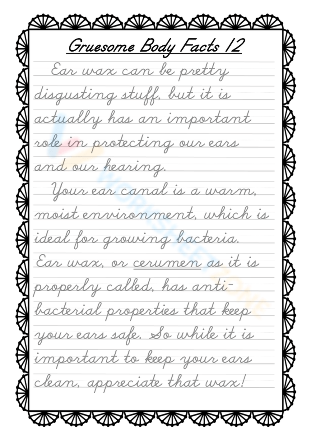 Printable 6th Grade Handwriting Worksheets Download Printable 6th Grade Handwriting Worksheets Download