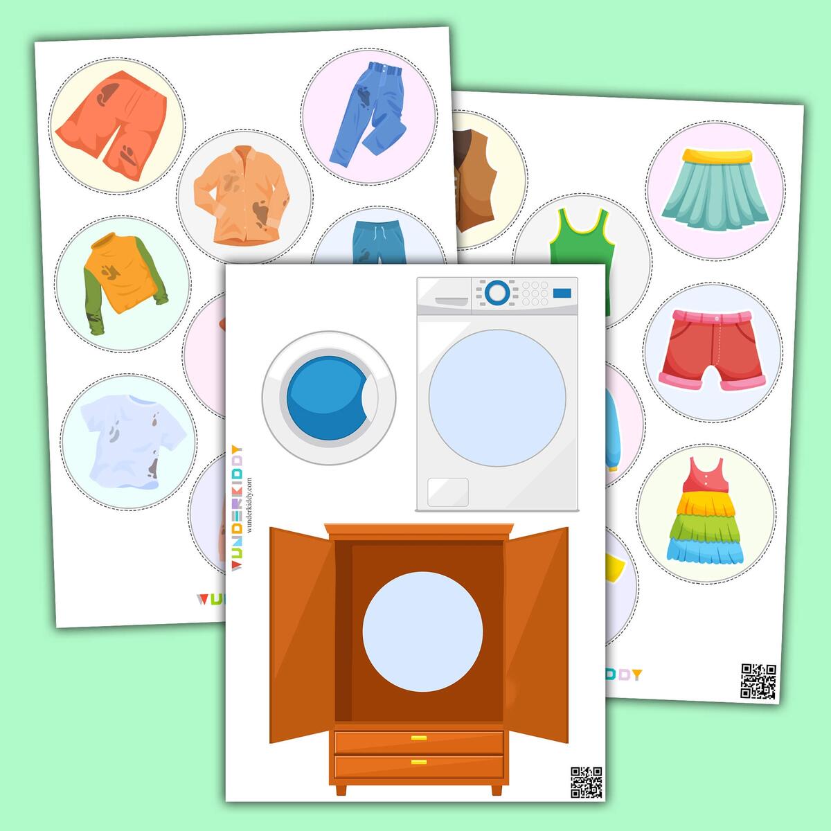 Printable Clean And Dirty Clothes Sorting Worksheet For Kids Printable Sorting Laundry Worksheets PDF For Toddlers