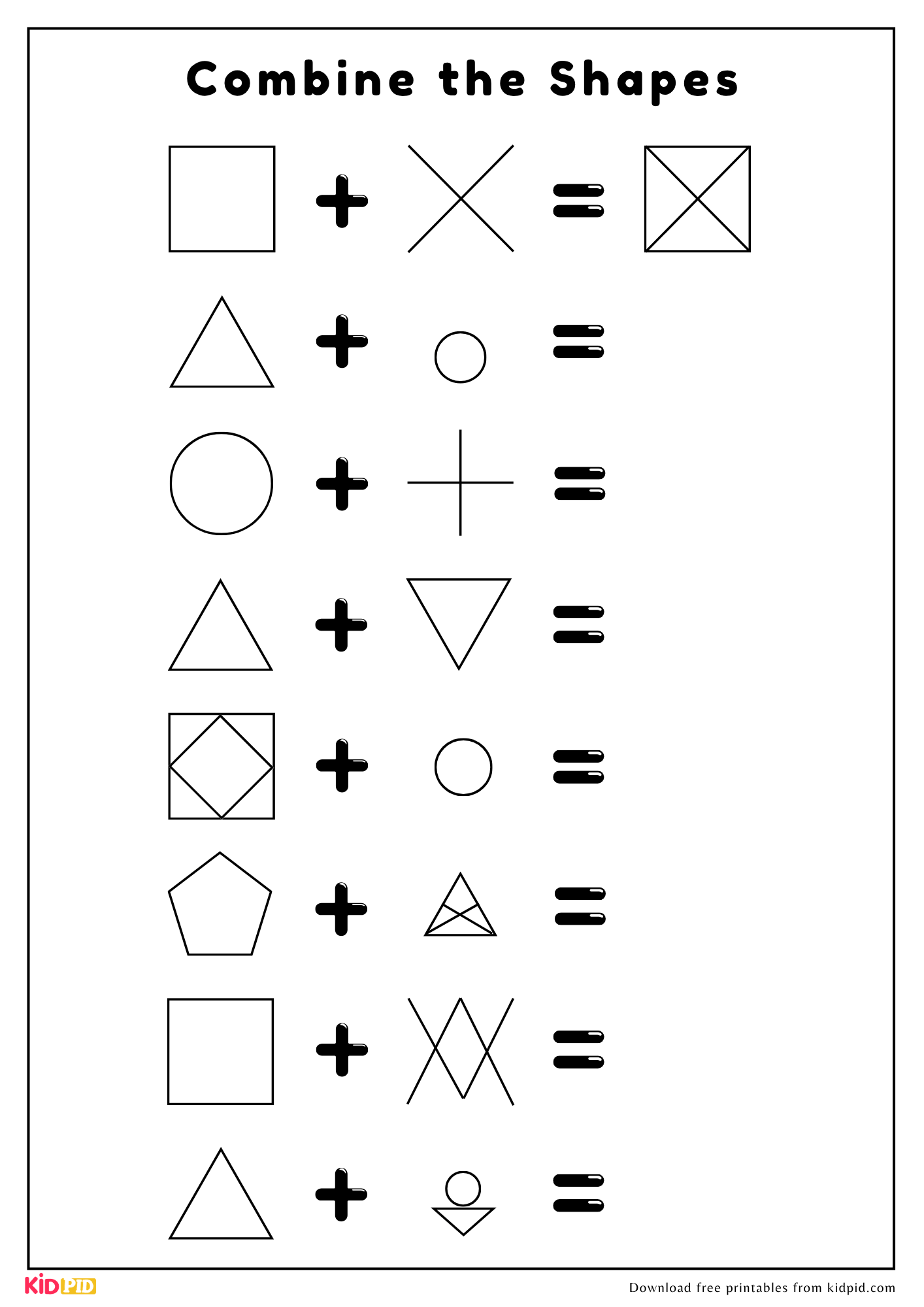 Printable Combine The Shapes Logic Worksheet For Kids Kidpid Printable Combine The Shapes Logic Worksheet For Kids Kidpid
