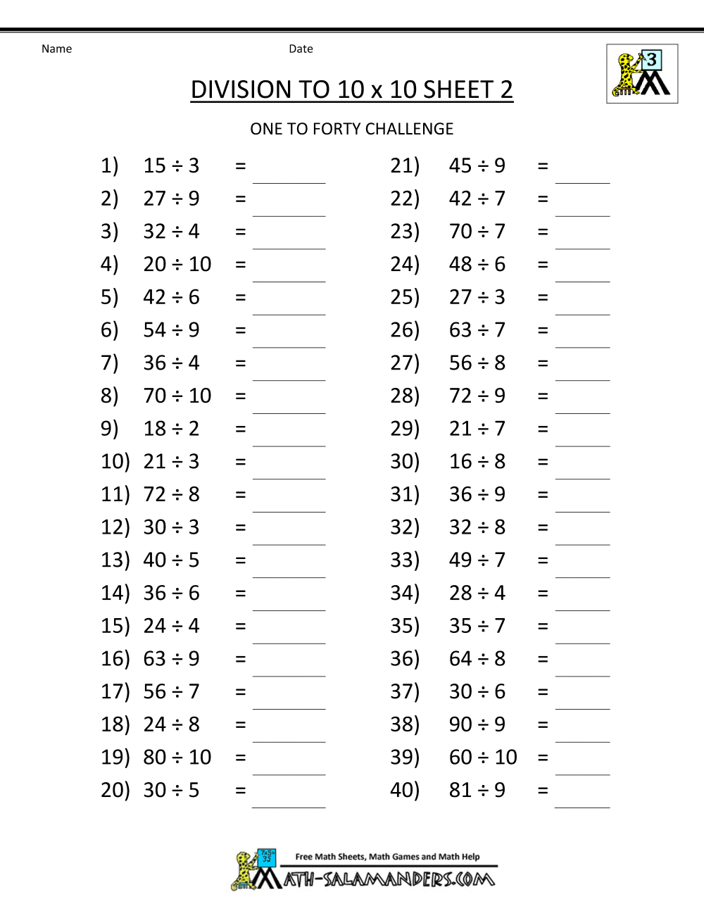 Printable Division Worksheets 3rd 4th Grade Division Worksheets Problems Free Printable Math Drills Free Printables Lettering SVG Files Tools Apps