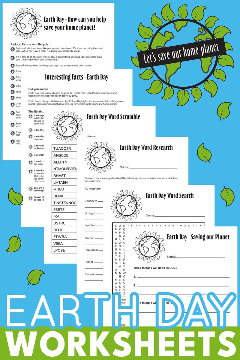 Printable Earth Day Worksheets For Elementary Primary Grades