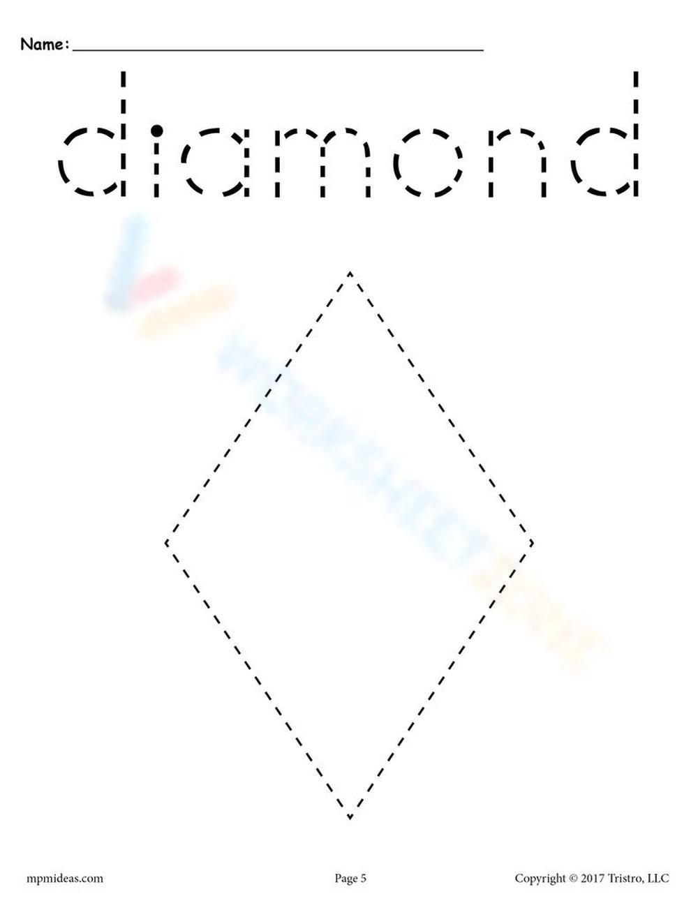 Printable Kindergarten Diamond Worksheets Download Printable Kindergarten Diamond Worksheets Download
