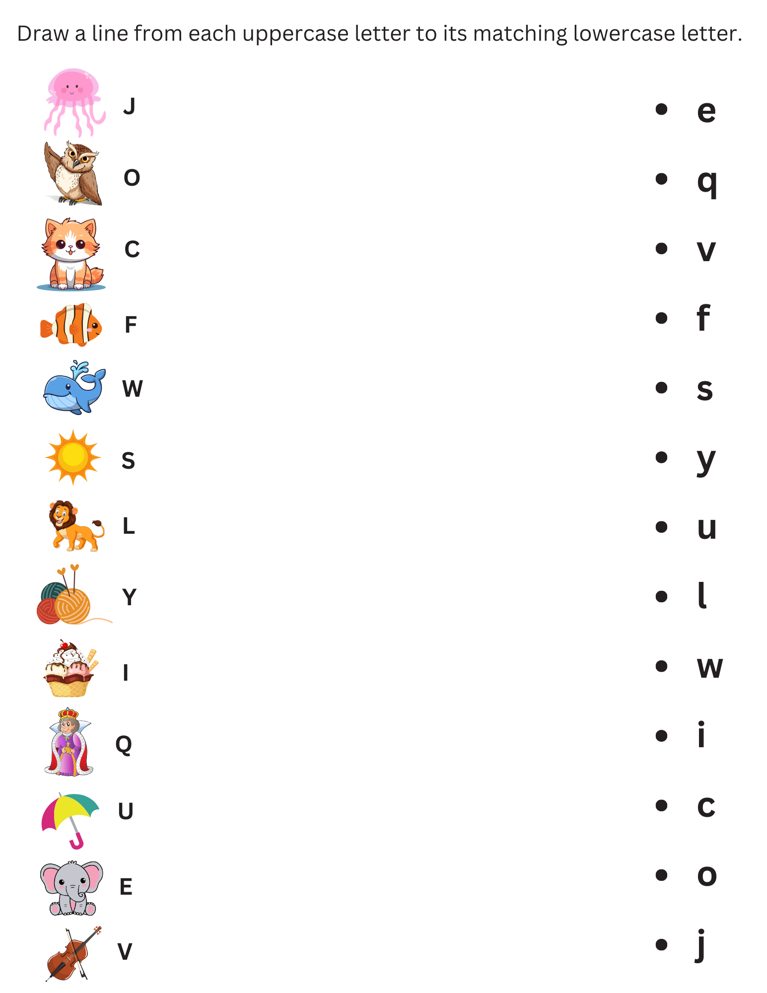 Printable Match Uppercase And Lowercase Letters Kindergarten Worksheets Made By Teachers Matching Upper And Lower Case Letters