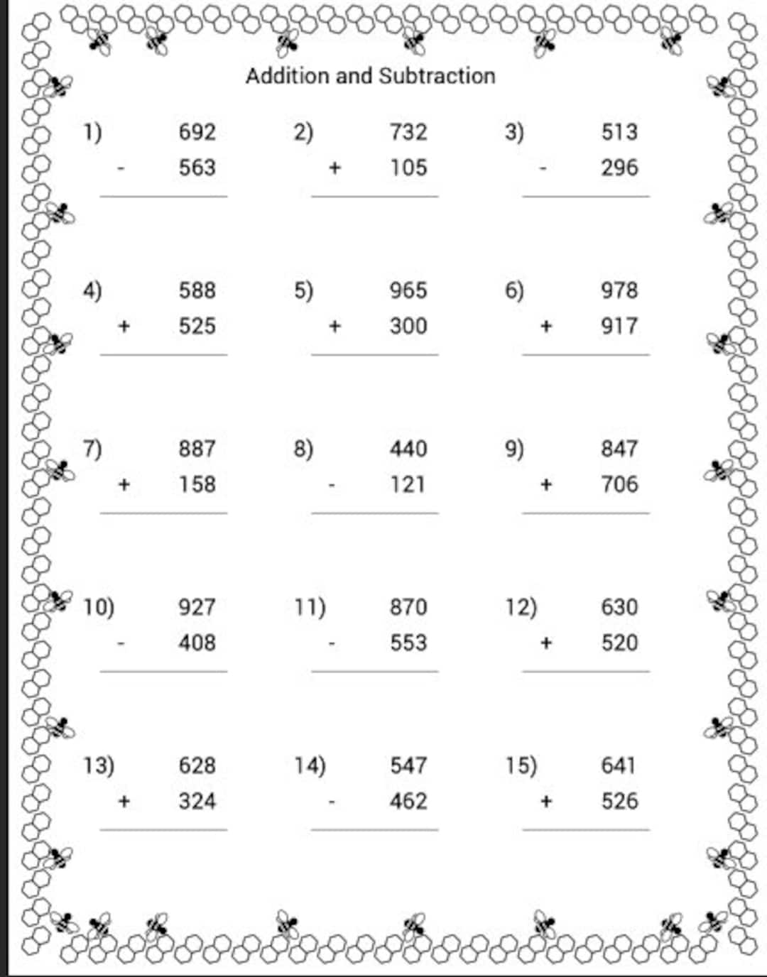 Addition And Subtraction Worksheets Superstar Worksheets