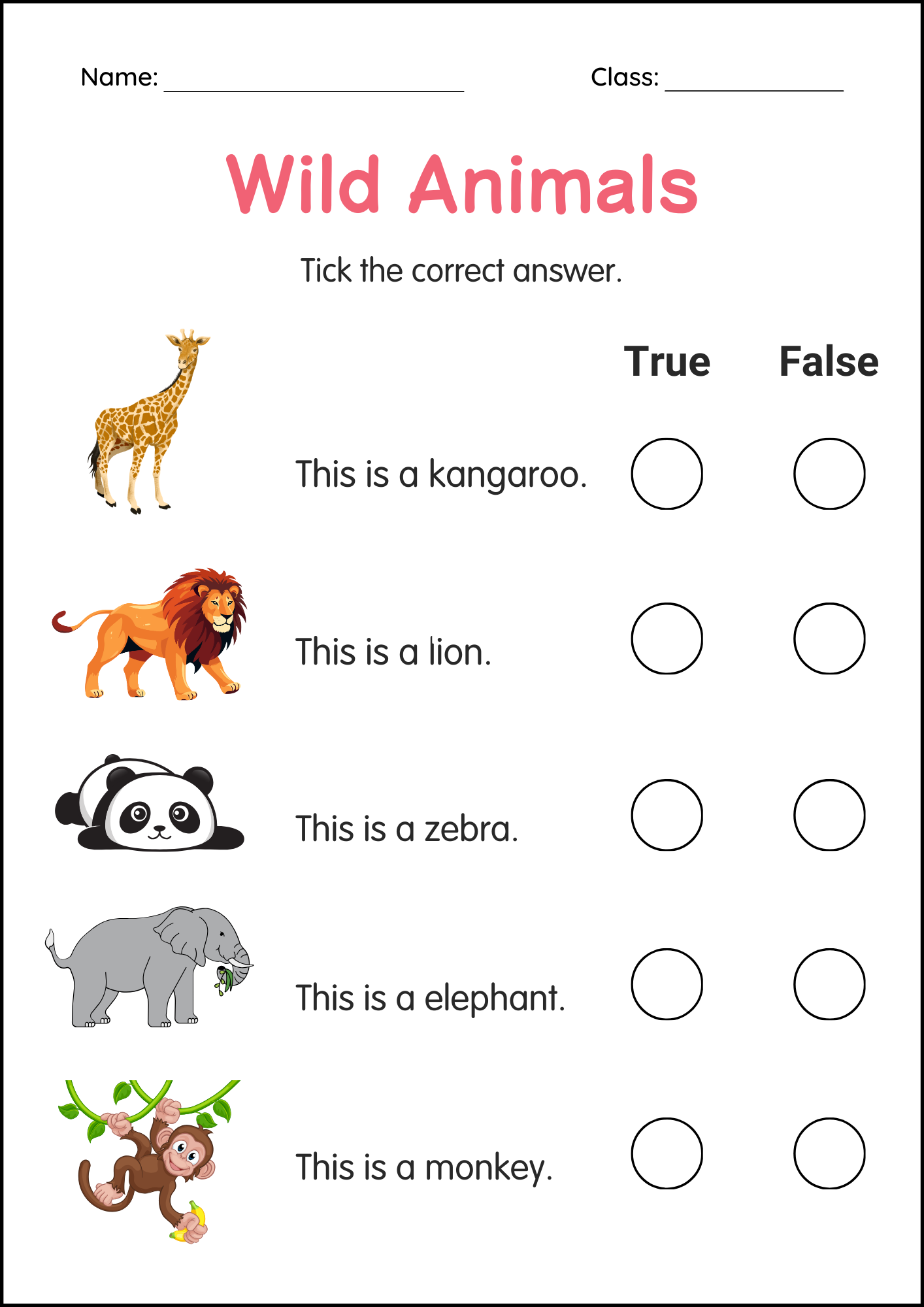 Printable Wild Animals Activity Worksheet For Grade 1 2 3 Made By Teachers Printable Wild Animals Activity Worksheet For Grade 1 2 3 Made By Teachers