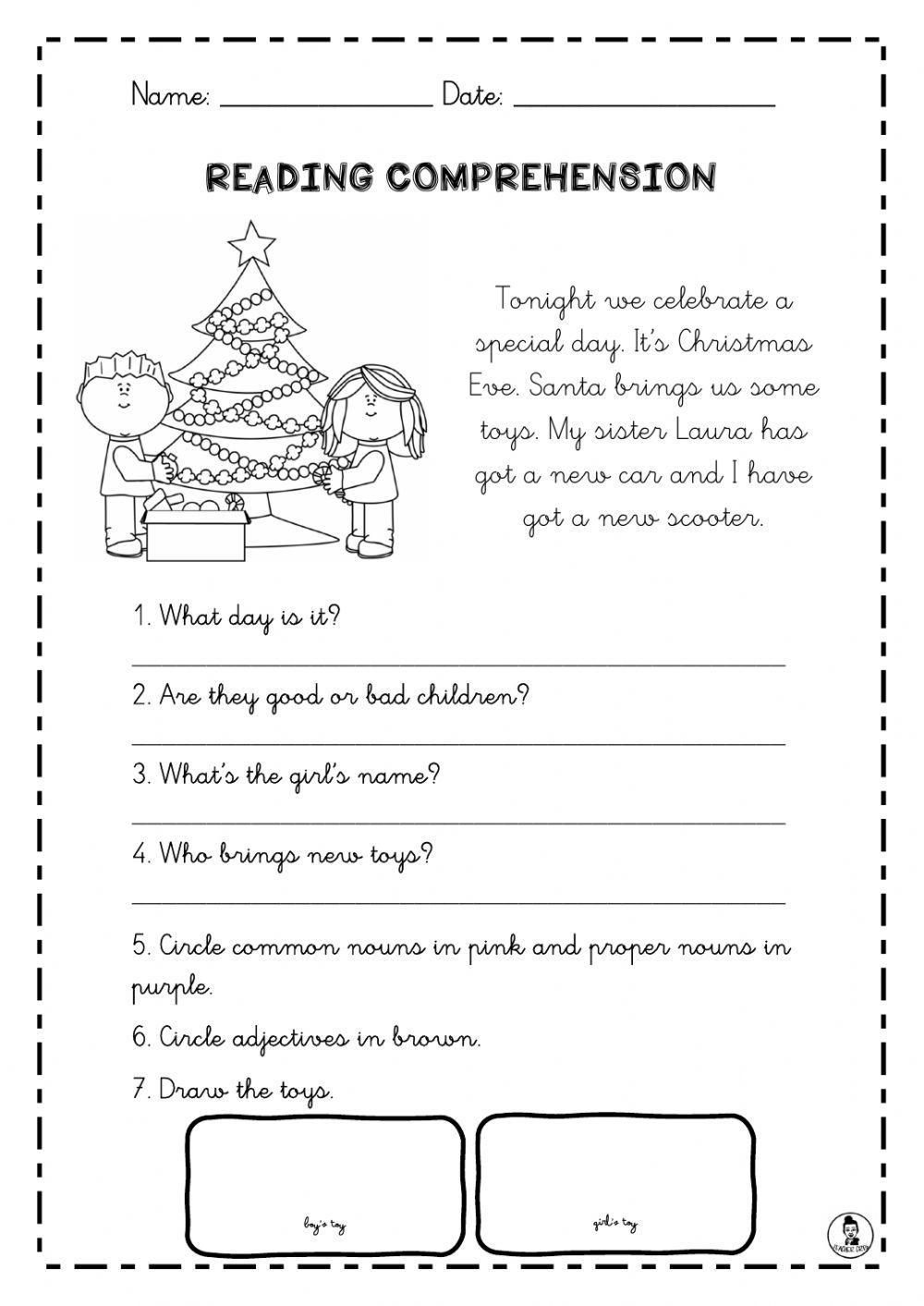 Reading Comprehension Christmas Worksheet Worksheets Library Reading Comprehension Christmas Worksheet Worksheets Library