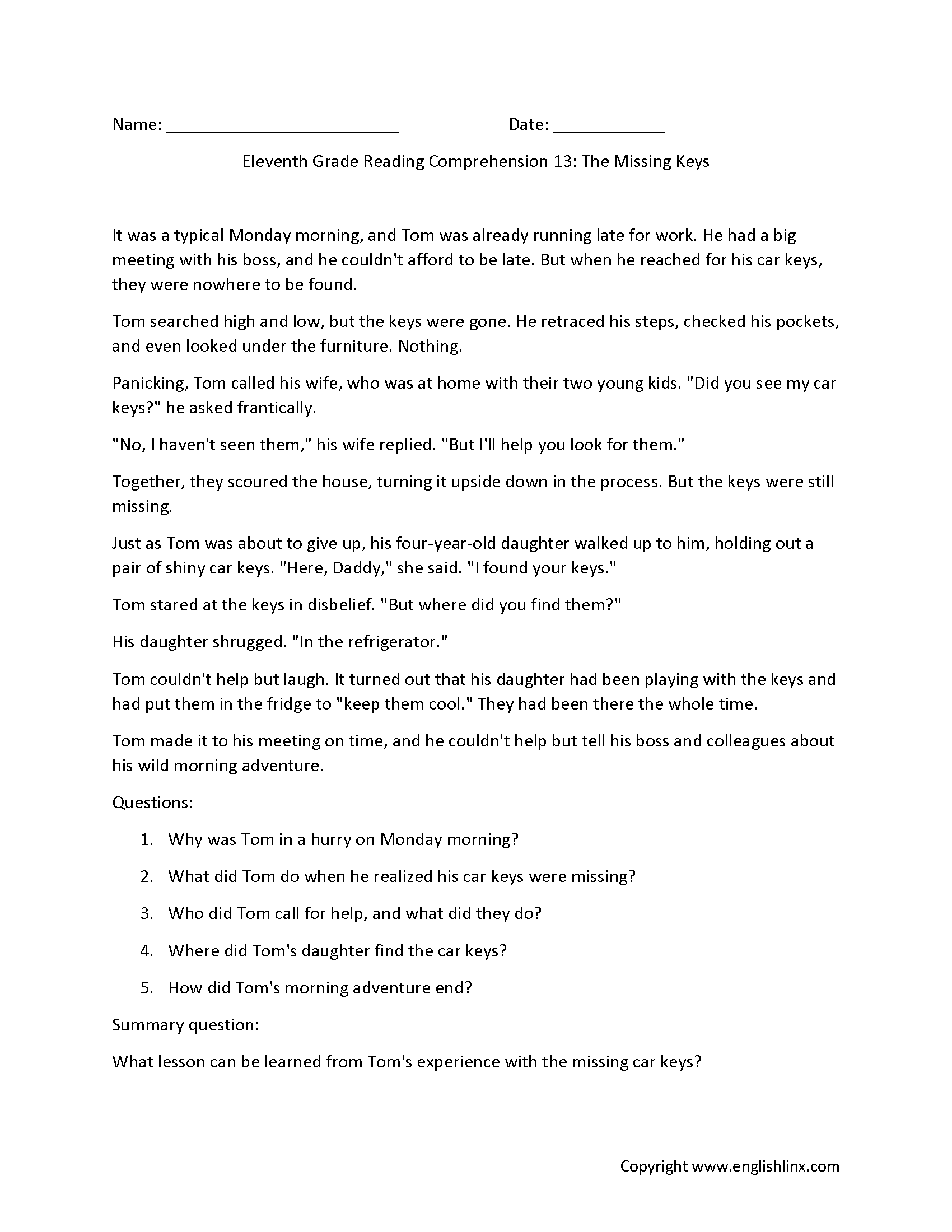 Grade 11 English Worksheet 01 Moratu Maha Vidyalaya Worksheets Library