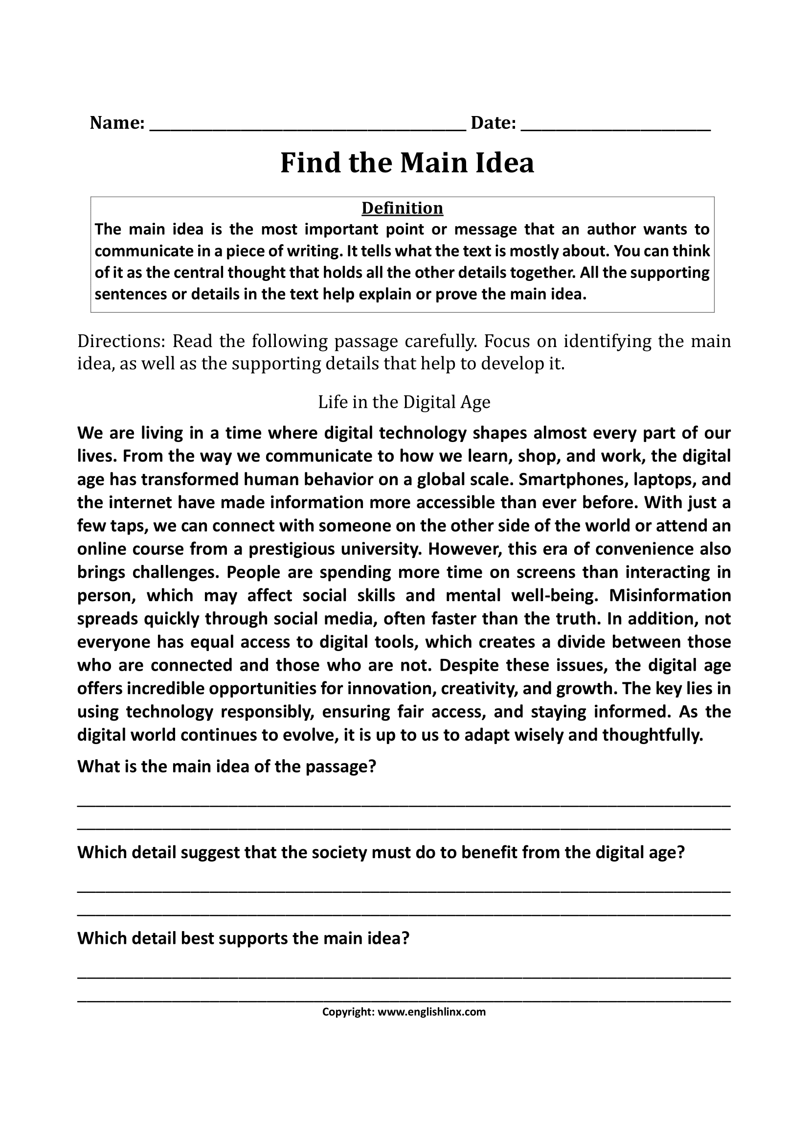 Reading Comprehension Worksheets Free Printable Practice For All Grades