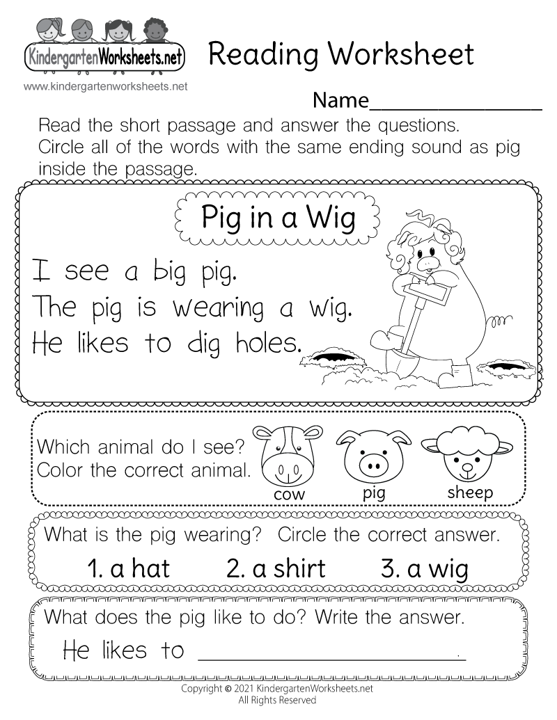 Reading Worksheet For Kids Free Printable Digital PDF First Grade Reading Worksheets Improve Fluency Vocabulary