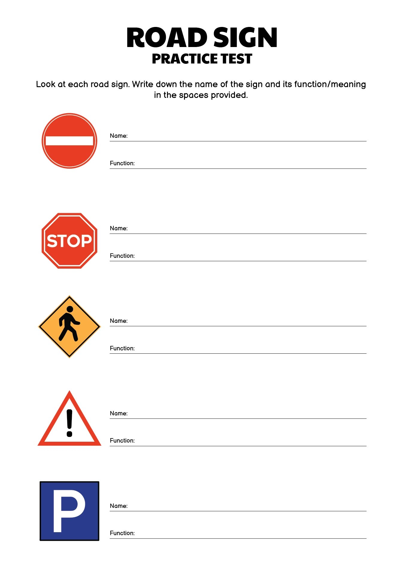 Road Sign Practice Test 10 Free PDF Printables Printablee