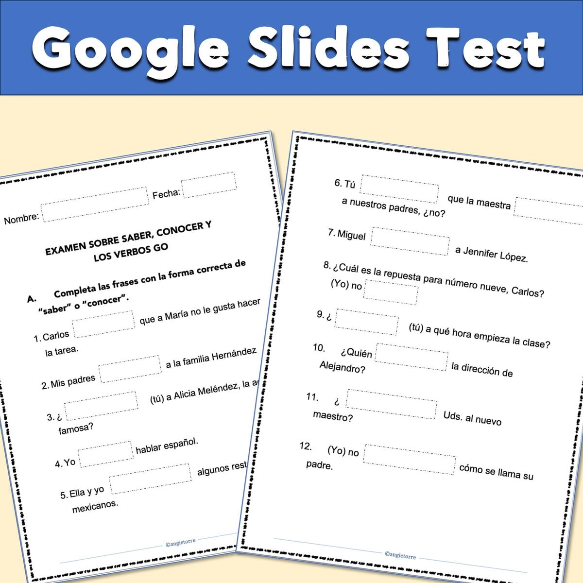 Saber Vs Conocer Tests Spanish Google Forms Self Correcting Google Slides Printable Best PowerPoints For Spanish French Saber Vs Conocer Tests Spanish Google Forms Self Correcting Google Slides Printable Best PowerPoints For Spanish French