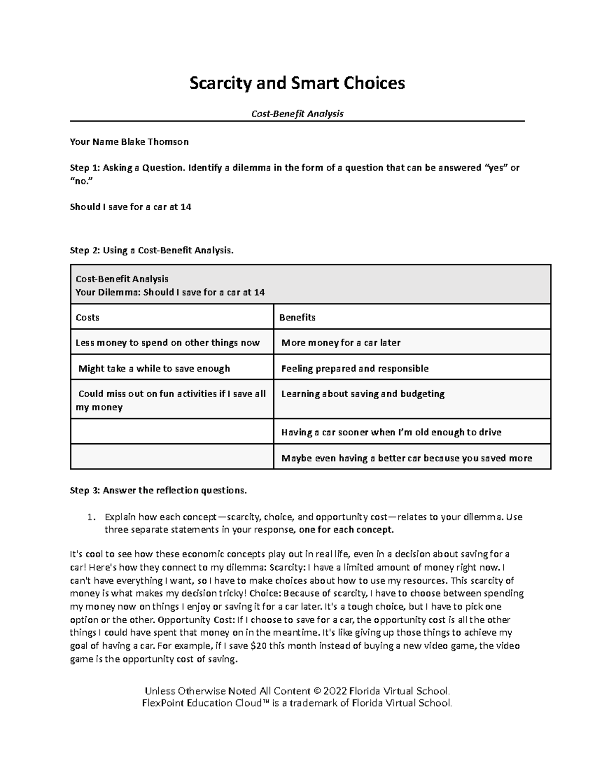 Scarcity And Smart Choices Cost Benefit Analysis Template Studocu Scarcity And Smart Choices Cost Benefit Analysis Template Studocu