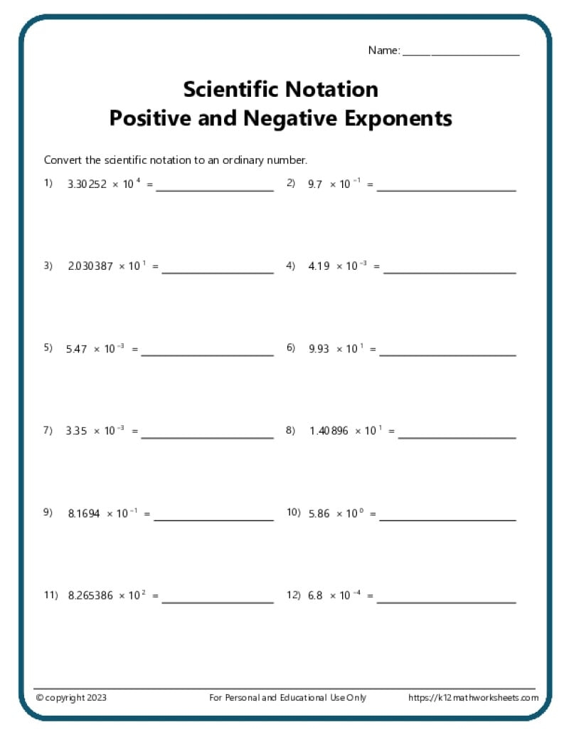 Scientific Notation Worksheets Printable 7th Grade Forces Motion Machines Worksheets