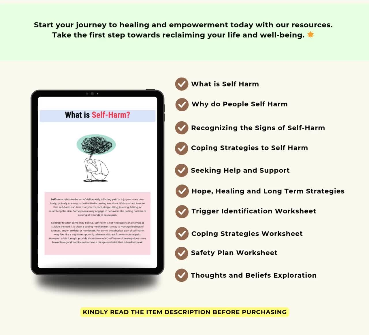 Self Harm Coping Skills Worksheets For Teen Mental Health Reflective Teen Therapy Depression Anxiety And Trauma For Teen And Safety Plan Etsy