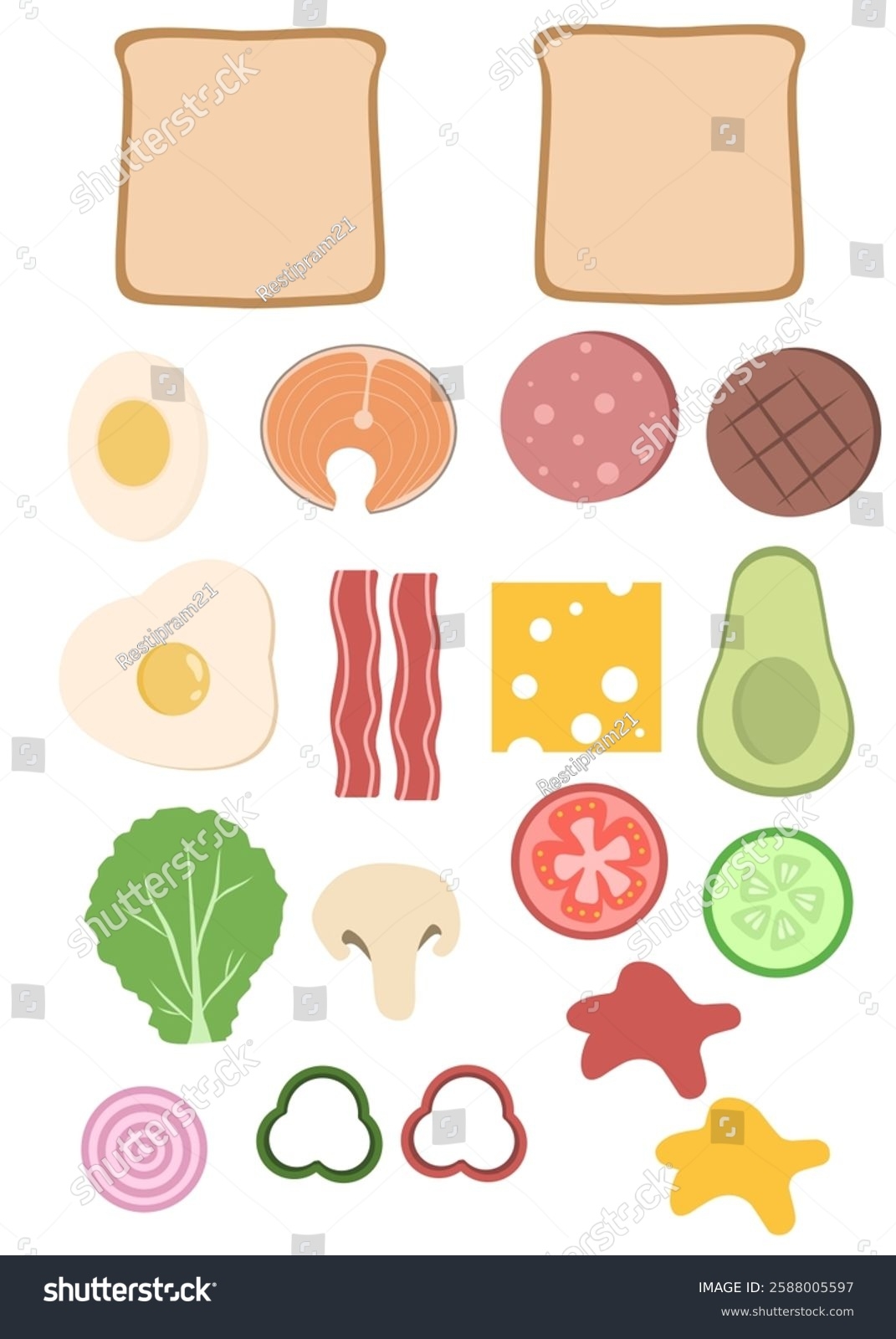 Set Food Build Sandwich Printable Kids Stock Vector Royalty Free 2588005597 Shutterstock Steps To Prepare A Sandwich Worksheet Worksheets Library