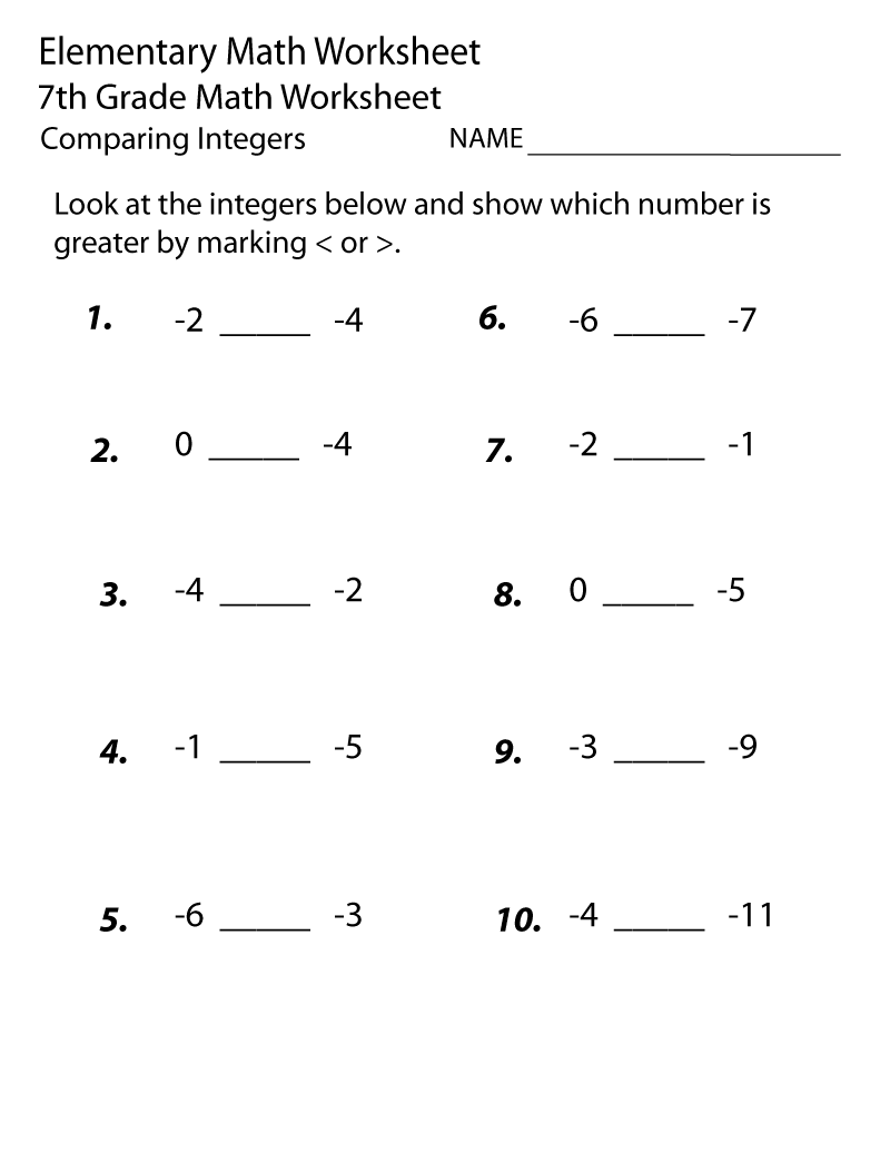 Seventh Grade Math Worksheets Learning Printable Seventh Grade Math Worksheets Learning Printable