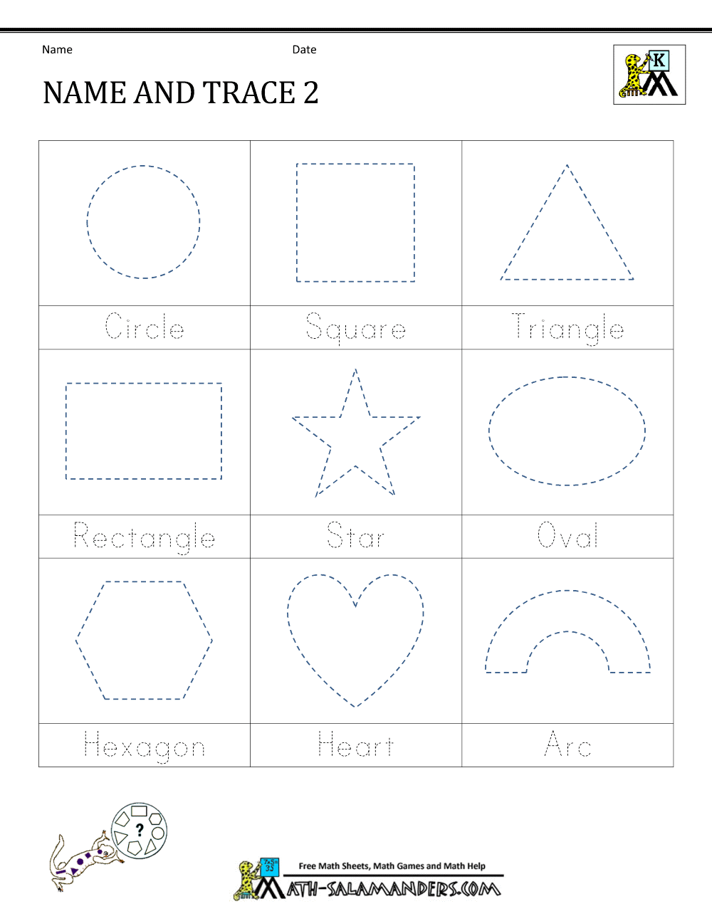 Free Printable Shape Tracing Worksheets ABCmouse