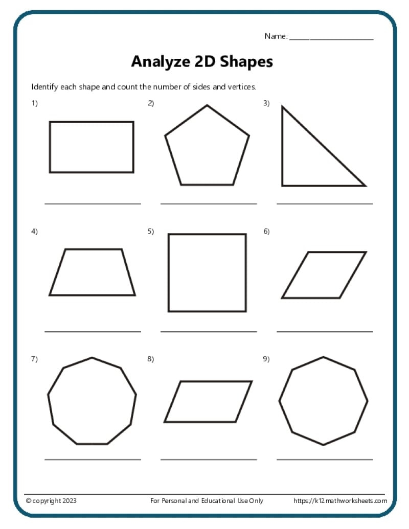 Shapes Worksheets K12 Math Worksheets Shapes Worksheets K12 Math Worksheets