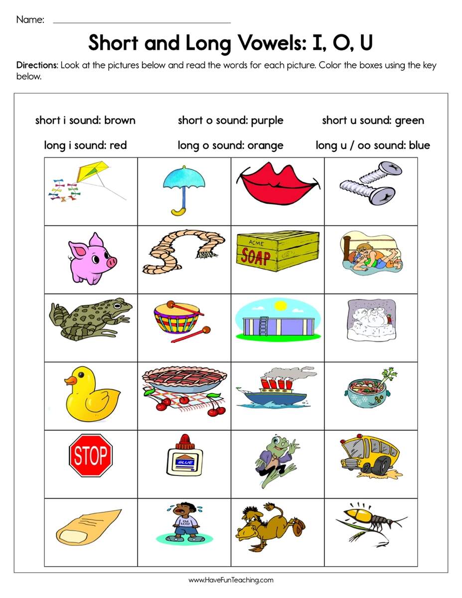 10 Printable Long Vowel Words Worksheets 1st 2nd Grade ELA Worksheets Etsy