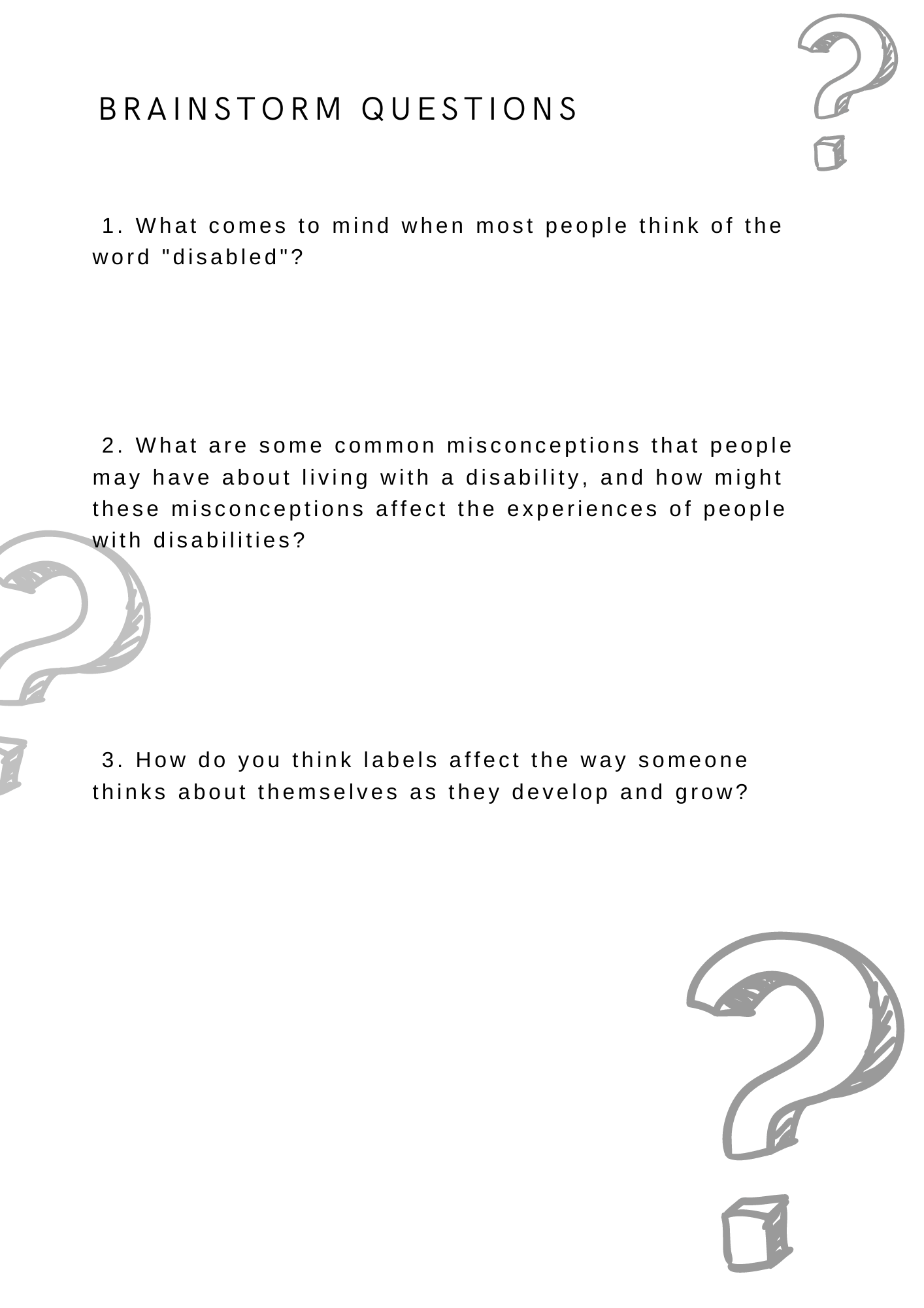 Short TED Talks Disabilities Inclusion Discussion Reflective Questions Made By Teachers