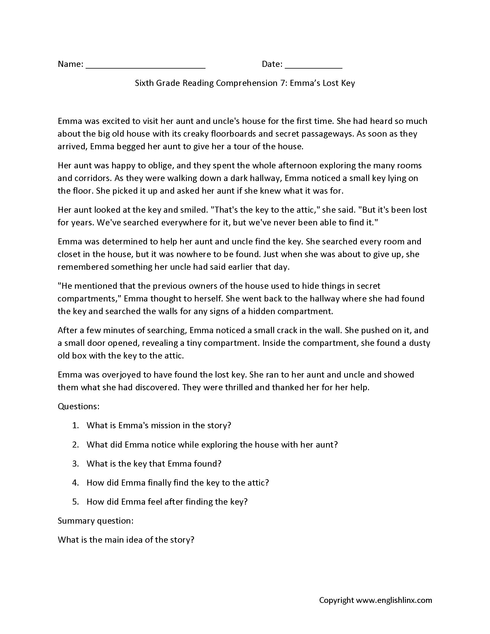Reading Worksheets Comprehension And Inference Skills