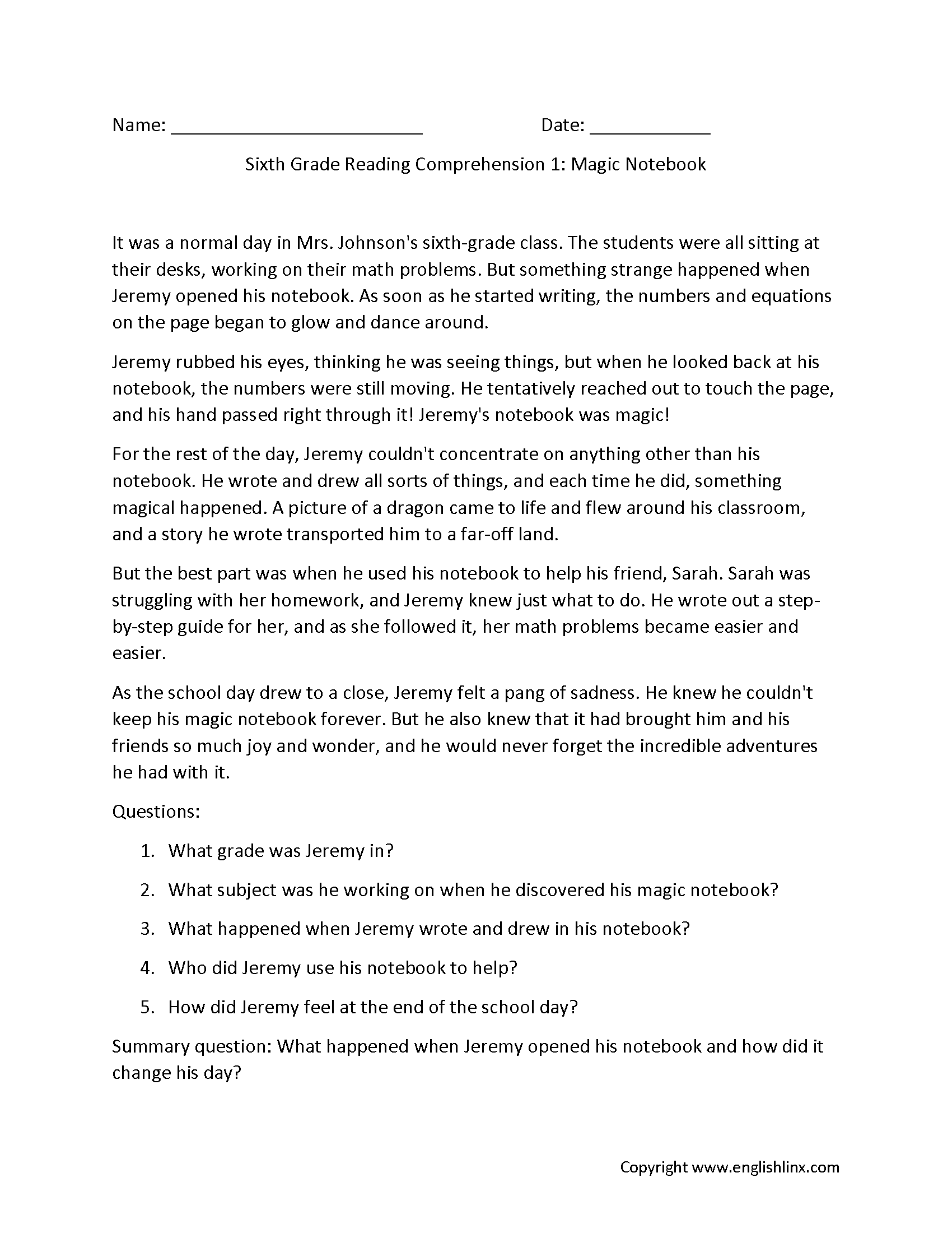5 Printable Reading Comprehension English Worksheets Ages 4 7 KG1 To Grade 2 Etsy Norway