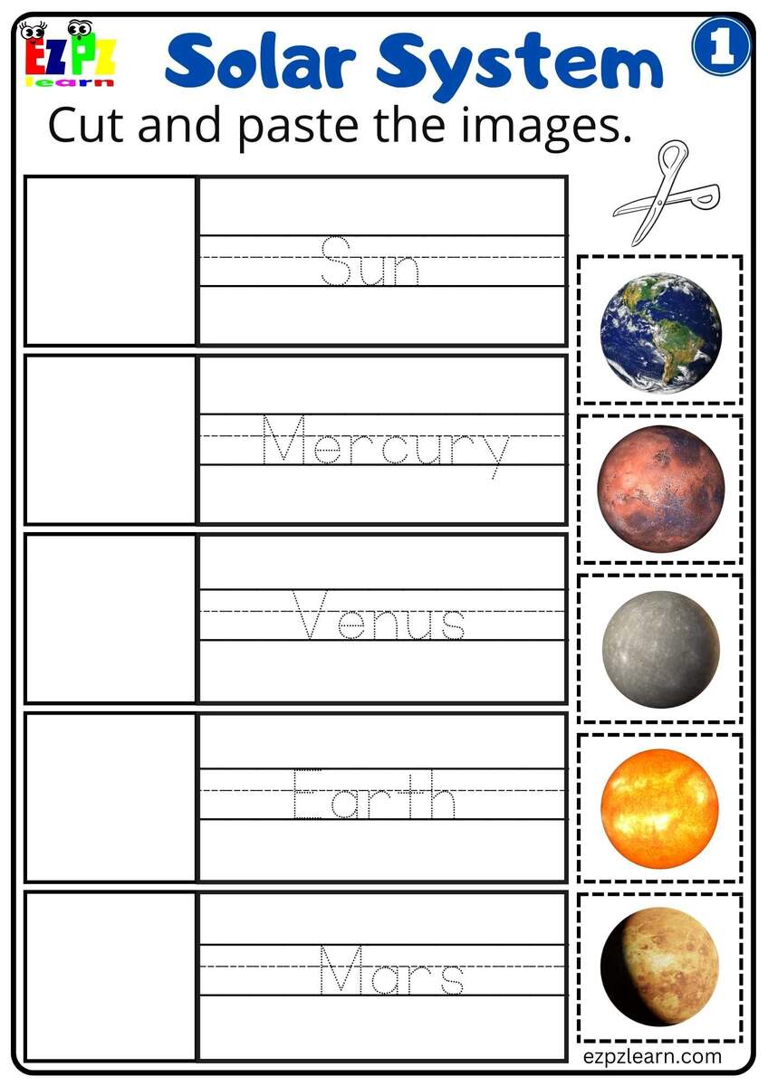 Solar System Cut And Paste Worksheet 1 For Kids Ezpzlearn Solar System Cut And Paste Worksheet 1 For Kids Ezpzlearn