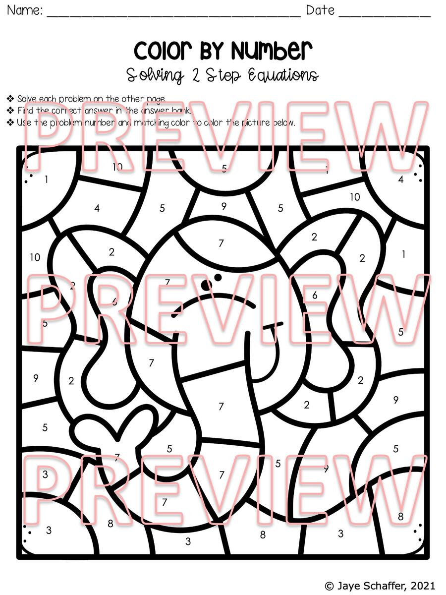 Solving Two Step Equations Coloring Activity Made By Teachers Solving Two Step Equations Coloring Activity Made By Teachers
