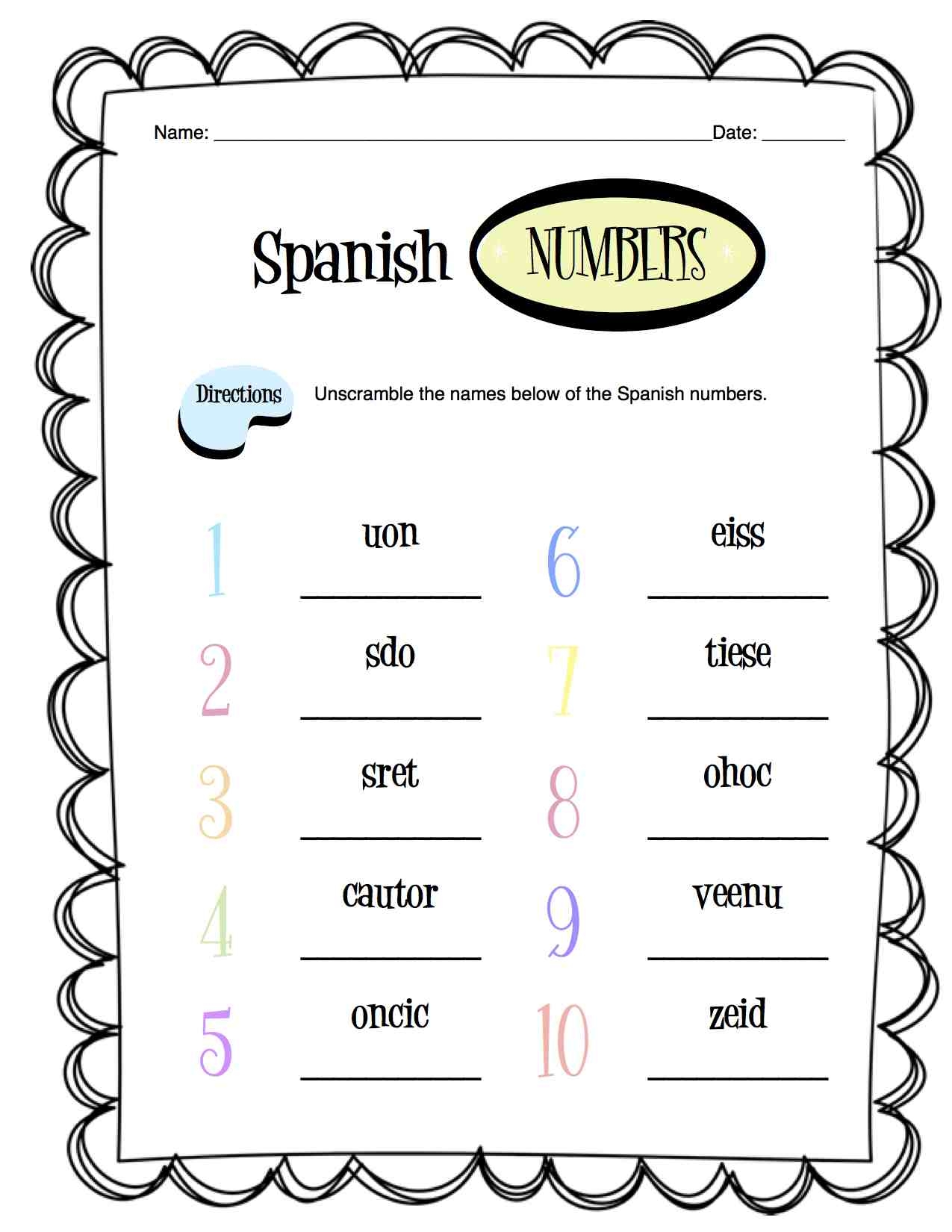 Spanish Numbers Worksheet Packet Made By Teachers 15 First Grade Spanish Worksheets Free PDF At Worksheeto