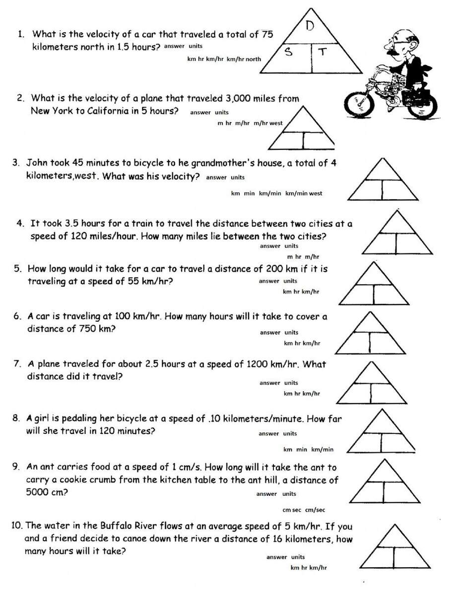 Speed And Velocity Worksheet Answer Key Speed And Velocity Worksheet Answer Key