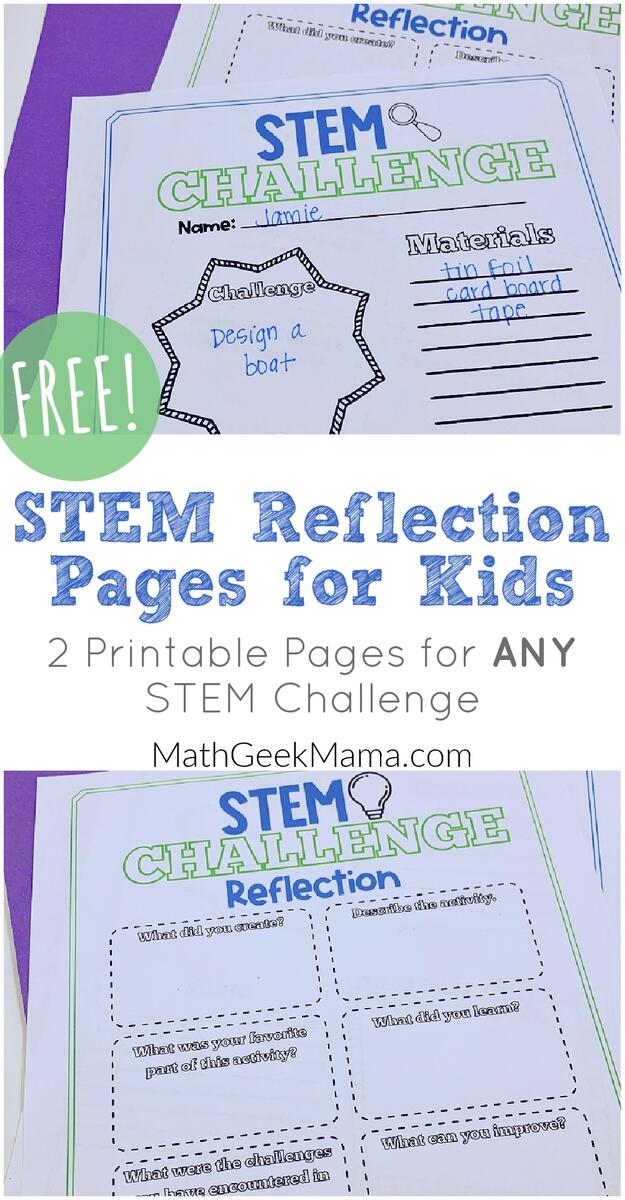 STEM Challenge Reflection Pages For Kids FREE Math Geek Mama STEM Challenge Reflection Pages For Kids FREE Math Geek Mama