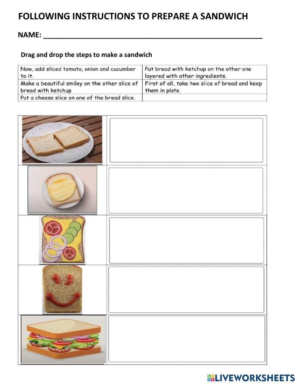 Steps To Prepare A Sandwich Worksheet Worksheets Library Steps To Prepare A Sandwich Worksheet Worksheets Library