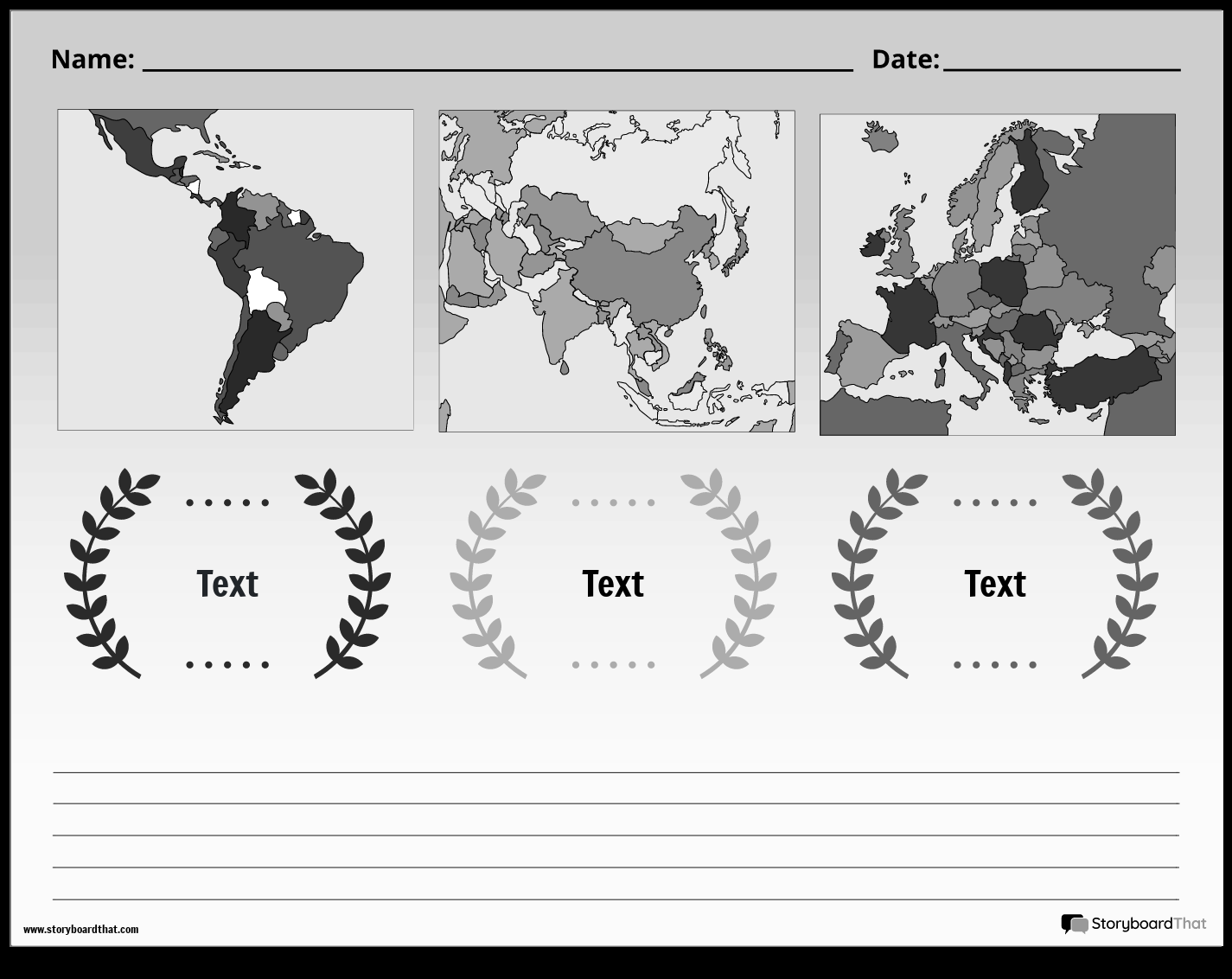 Storyboard That Country Nationality Worksheet Creation