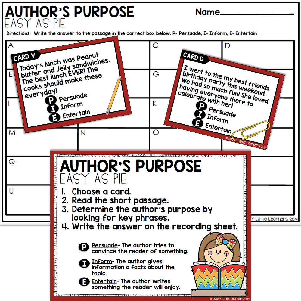 Teaching Author S Purpose In 2nd Grade Lucky Little Learners