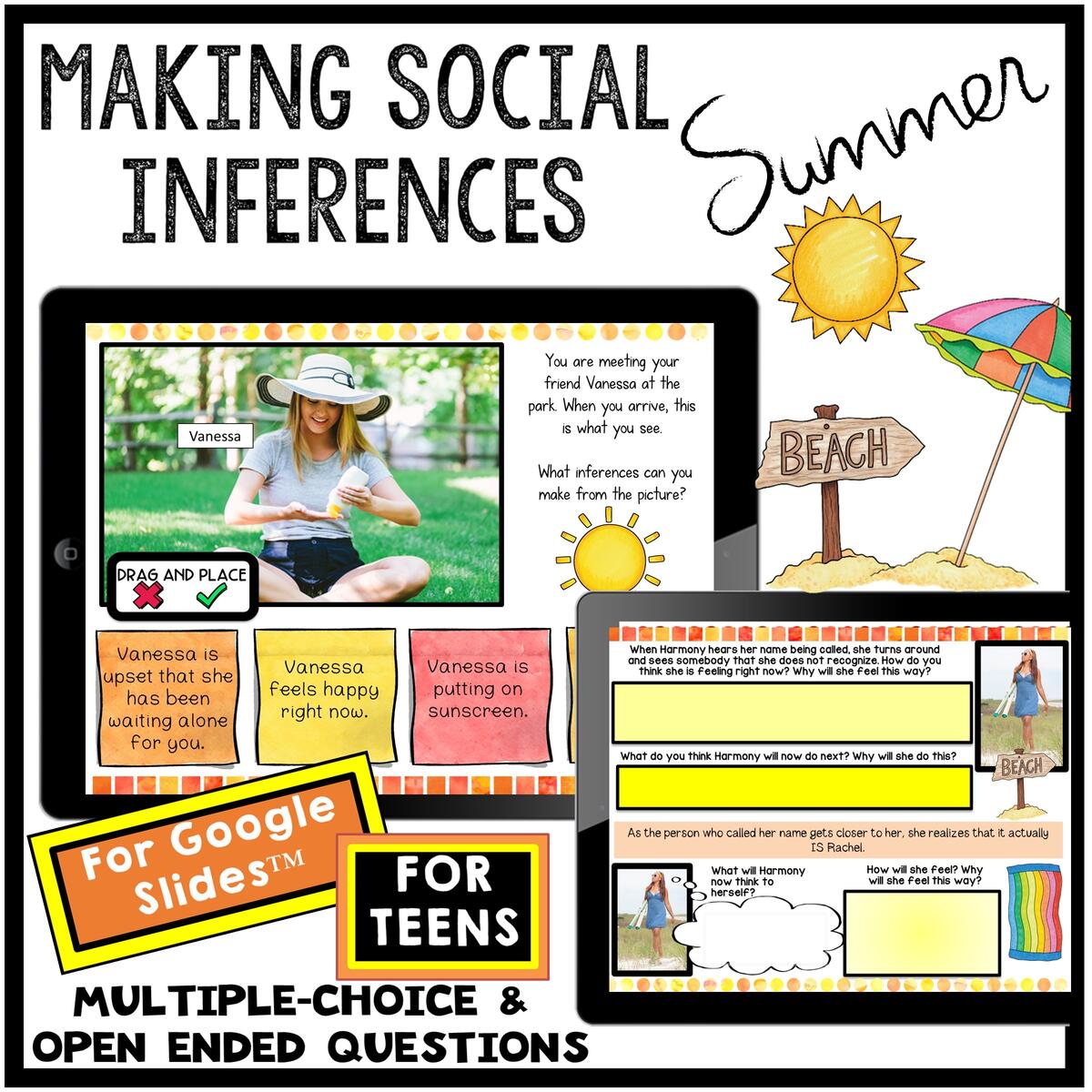 TEENS Social Inferences SUMMER Social Skills Made By Teachers TEENS Social Inferences SUMMER Social Skills Made By Teachers