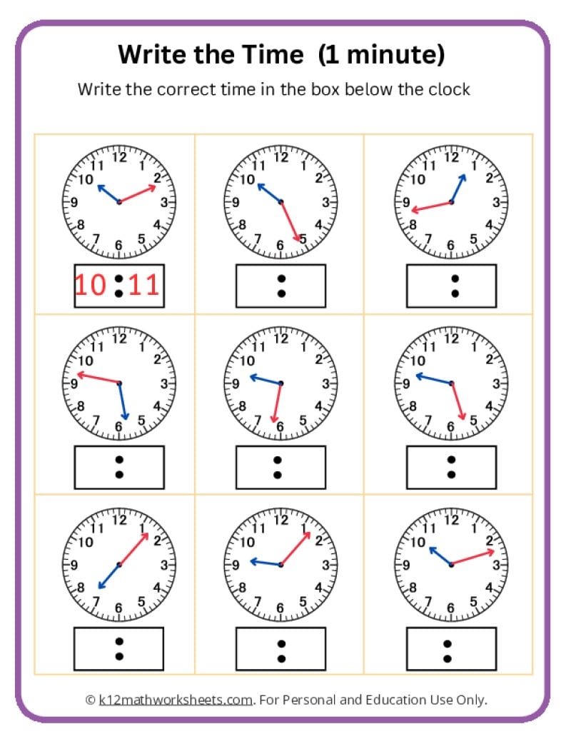 Elapsed Time Worksheets