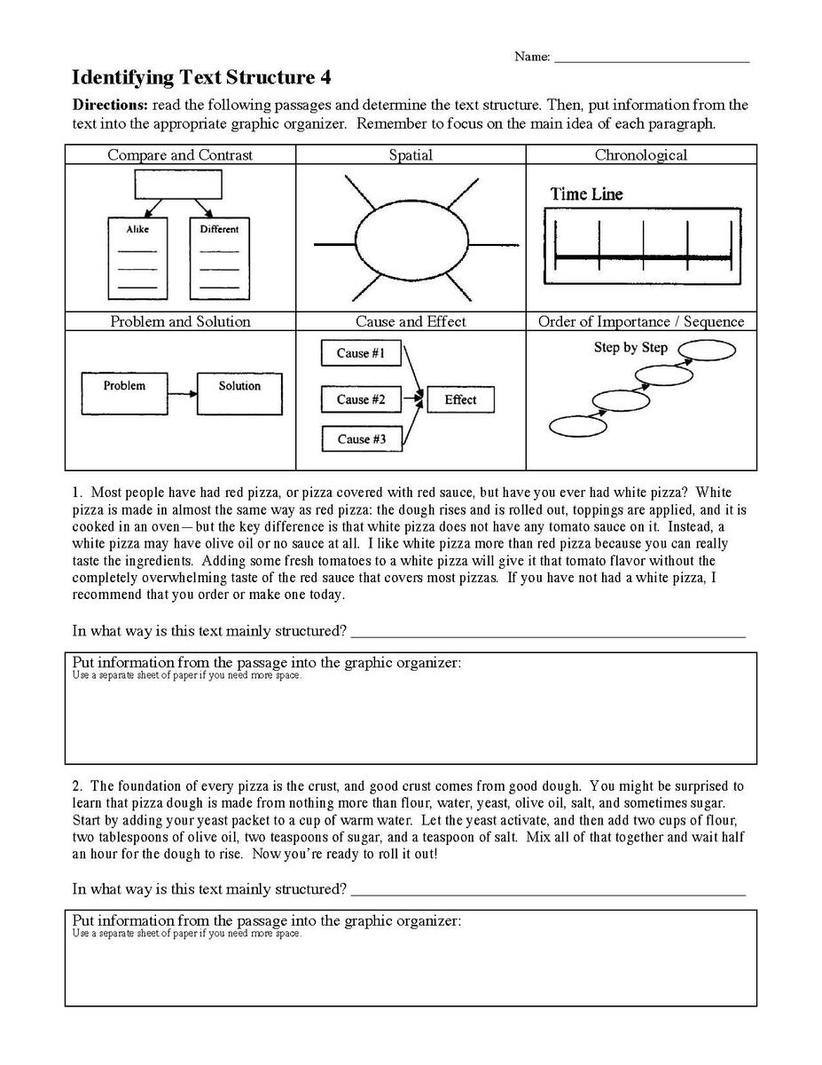 Text Structure Worksheets Reading Activities Text Structure Worksheets Reading Activities