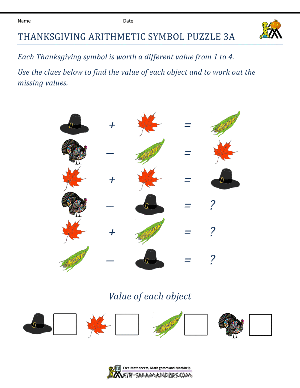 Thanksgiving Math Worksheets 3rd Grade Free Thanksgiving Worksheets Bundle