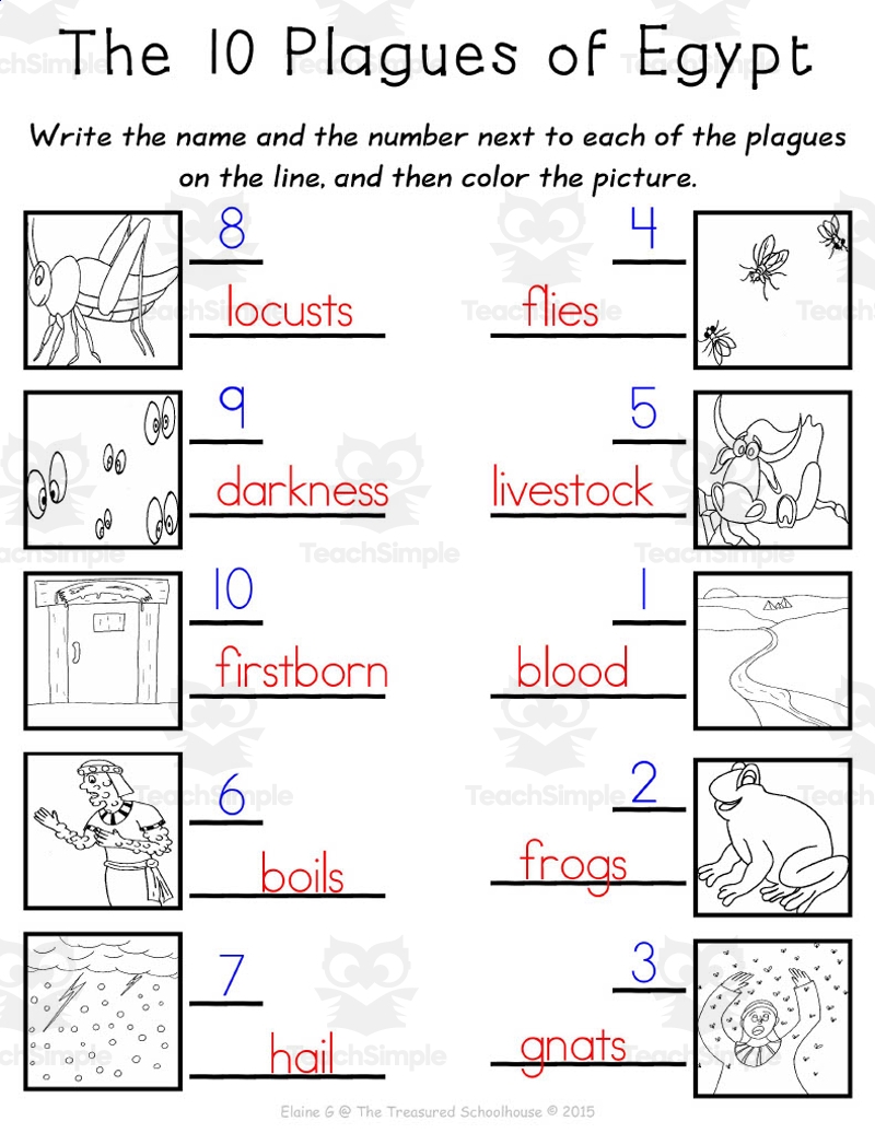 The 10 Plagues Of Egypt Worksheet Pack By Teach Simple